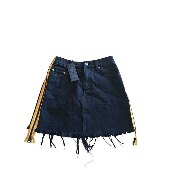 Carmar Sz 25 black Colin denim  side zipper skirt New - Picture 3 of 7